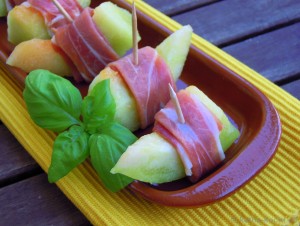 Tapas - Melone mit Parmaschinken