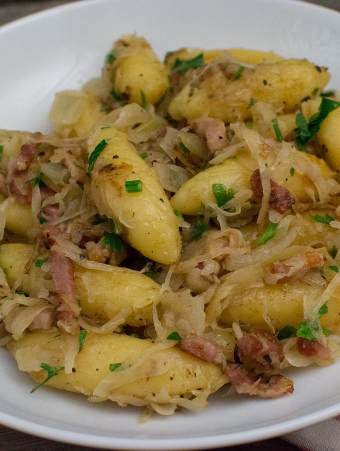 Schupfnudel Pfanne mit Sauerkraut