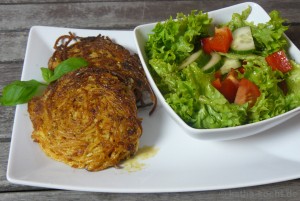 Spaghettinester mit Tomatenpesto