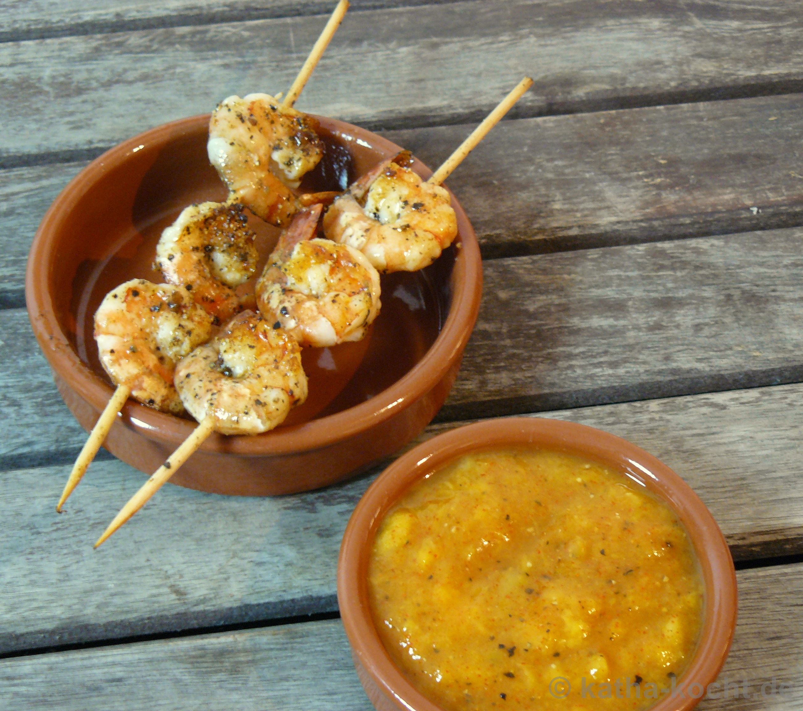 Tapas - Gambas mit würziger Mangosauce