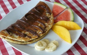 Eier- / Pfannkuchen mit Schoko-Bananenfüllung
