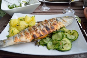 Gegrillter Wolfsbarsch