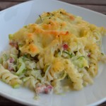 Nudelauflauf mit Speck und Zucchini