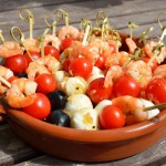 Tapas – Garnelen-Tomate-Mozzarella Spieße