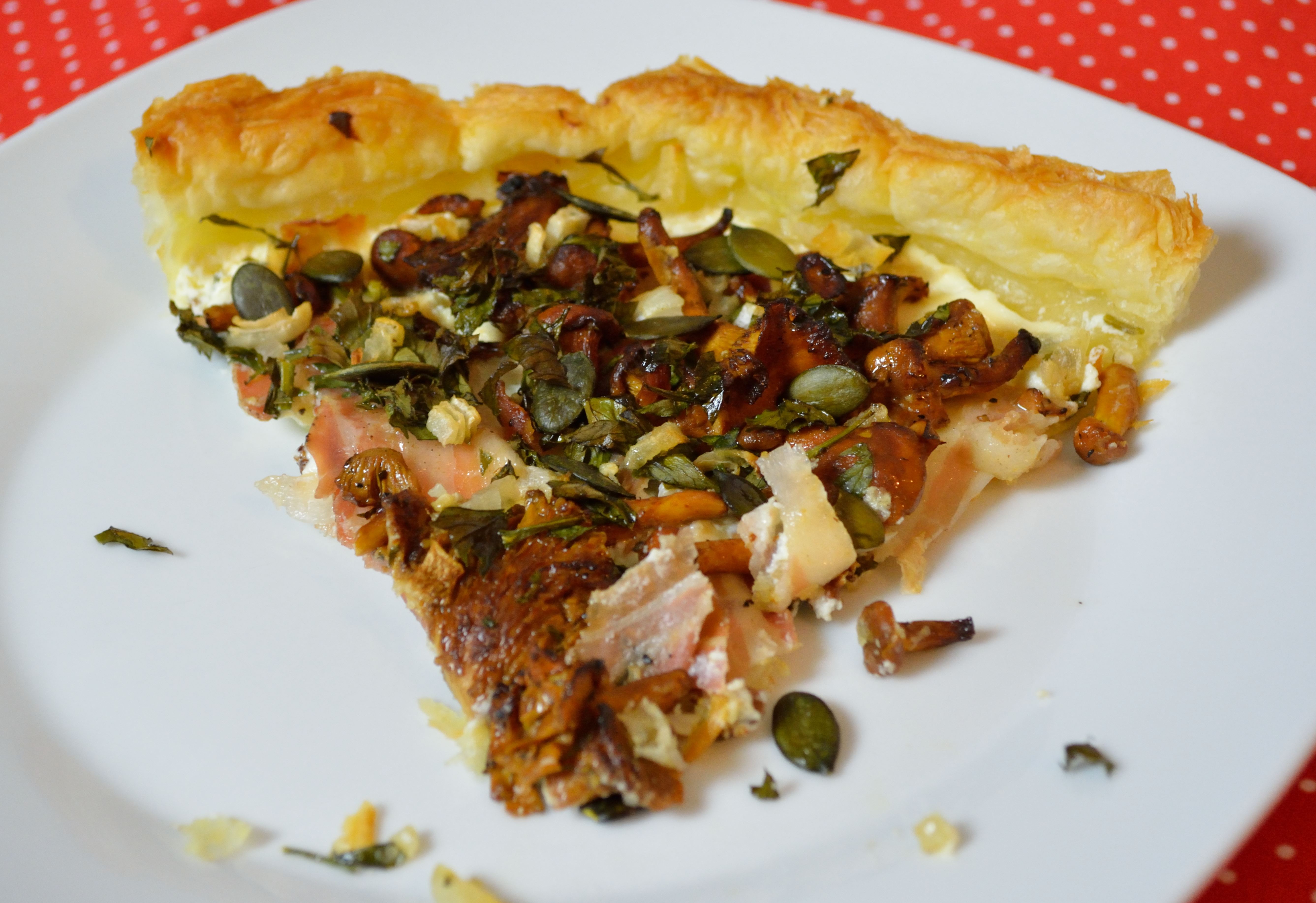 Pfifferlings Tarte mit Pancetta