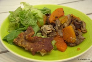 Eisbein mit Kürbis aus dem Ofen