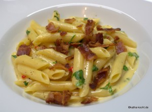 Penne mit Chili Carbonara