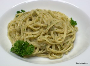 Linguine mit Maronen Pesto