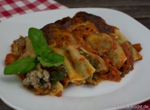 Canneloni mit Mangold Hackfleisch Füllung