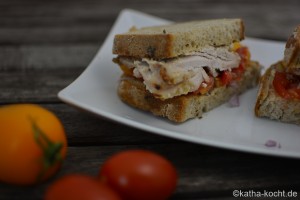 Sommerliches Spanferkel Sandwich