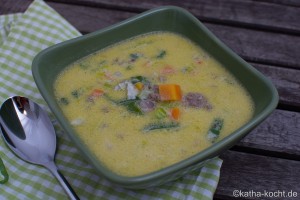 Käse-Lauch Suppe mit Gorgonzola