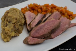 Entenbrust mit Steinpilz-Kartoffelpüree