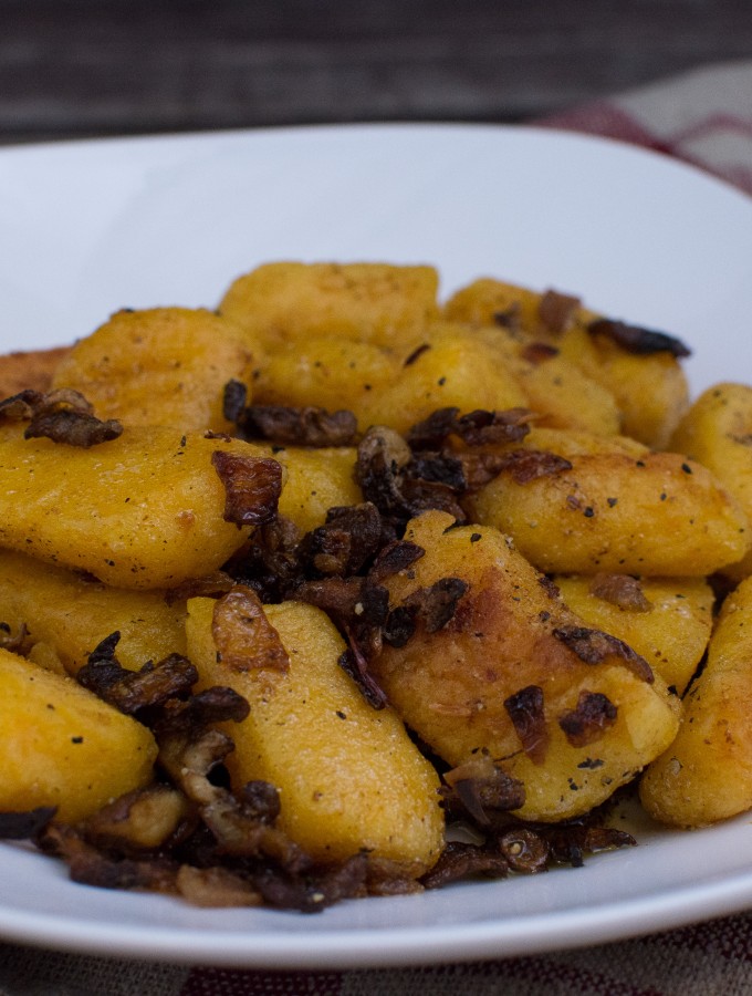 Kürbis Gnocchi mit Pilzen