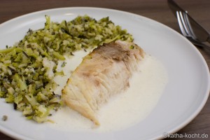 Gebratener Cobia mit Brokkoli-Reis