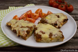 Überbackenes Bolognese Brot