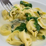 Spinat Ricotta Tortellini mit Frischkäsesauce