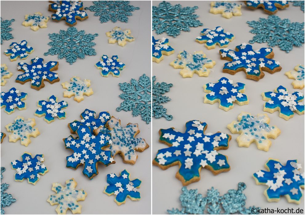 Weihnachtsgebäck - Marzipan Schneeflocken-Plätzchen - Katha-kocht!