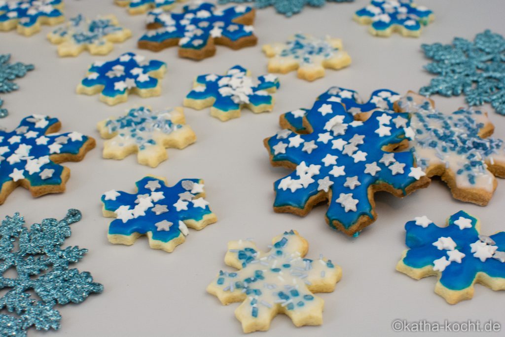 Marzipan Schneeflocken-Plätzchen