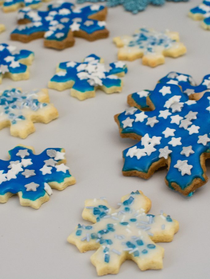 Marzipan Schneeflocken-Plätzchen