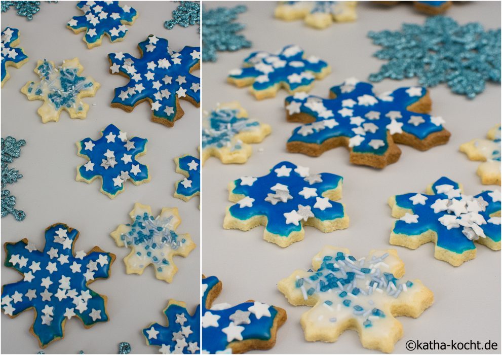 Marzipan Schneeflocken-Plätzchen