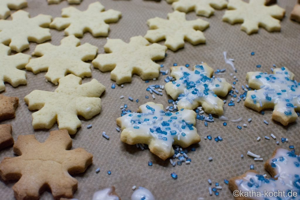 Marzipan Schneeflocken-Plätzchen