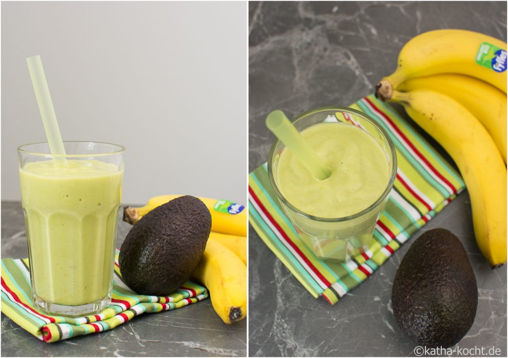 Cremiger Banane-Avocado Smoothie mit Mango