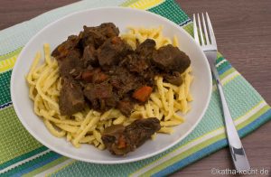 Rindergulasch mit Steinpilzen