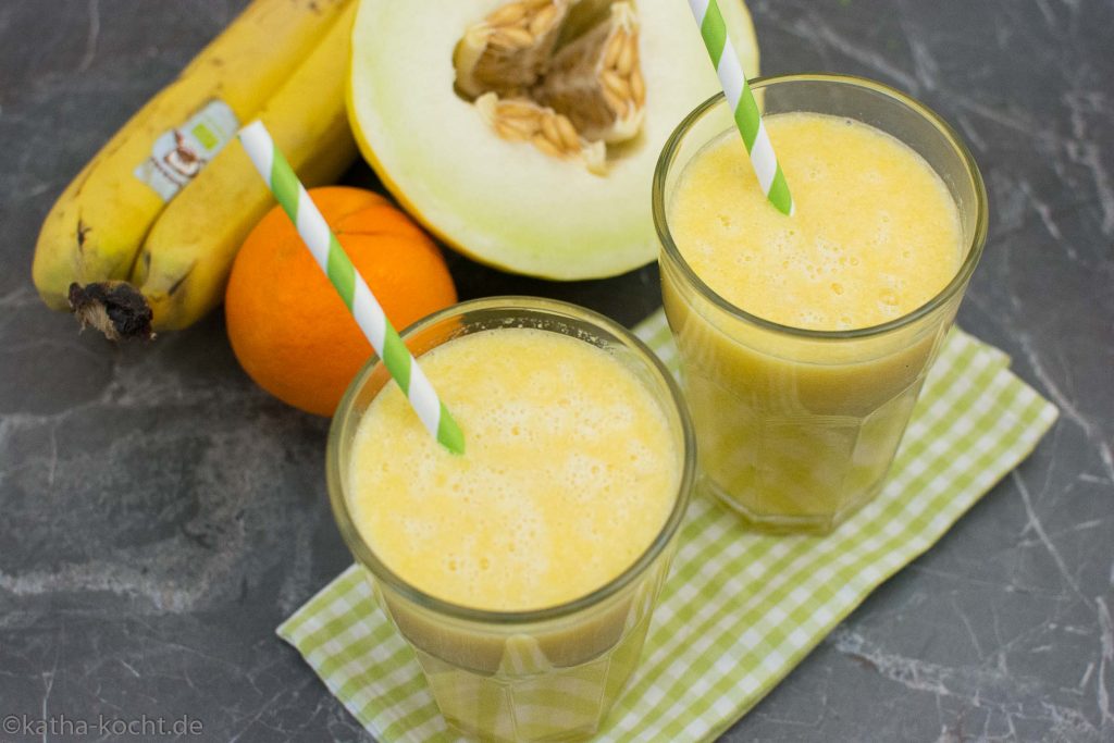 Orange-Banane Smoothie mit Melone