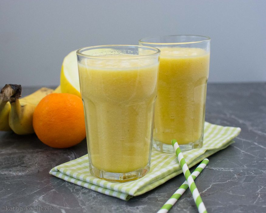 Orange-Banane Smoothie mit Melone