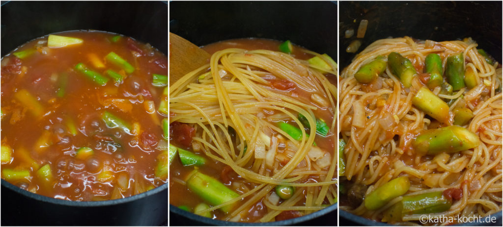 One Pot Pasta mit Spargel-Sugo