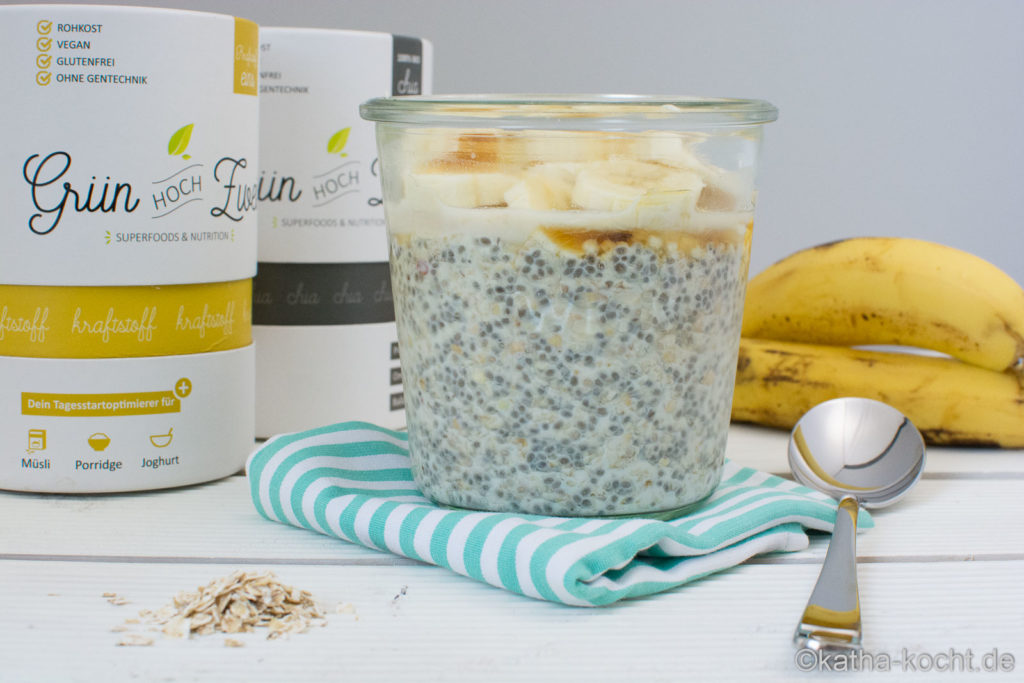 Chia Overnight Oats mit Banane und Kraftstoff