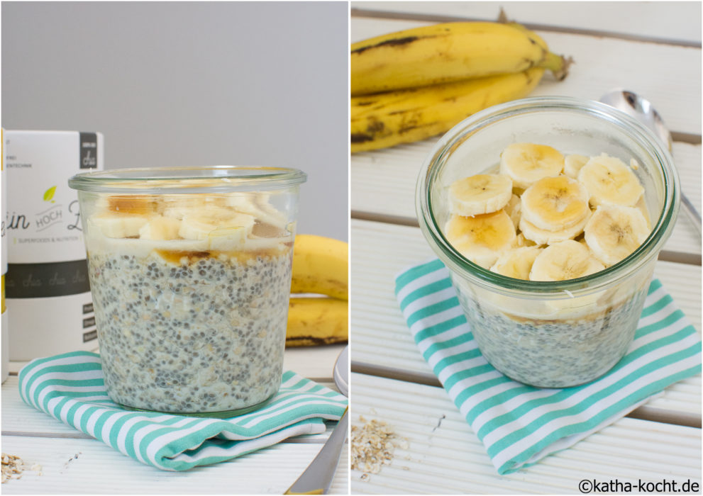 Chia Overnight Oats mit Banane und Kraftstoff