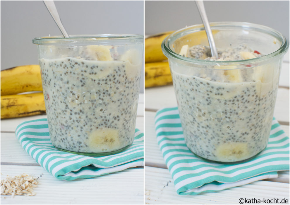 Chia Overnight Oats mit Banane und Kraftstoff