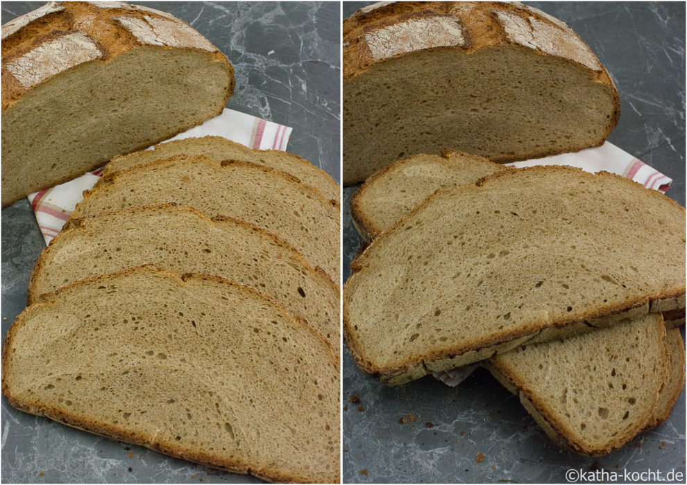 Großes Landbrot mit Sauerteig aus dem Topf