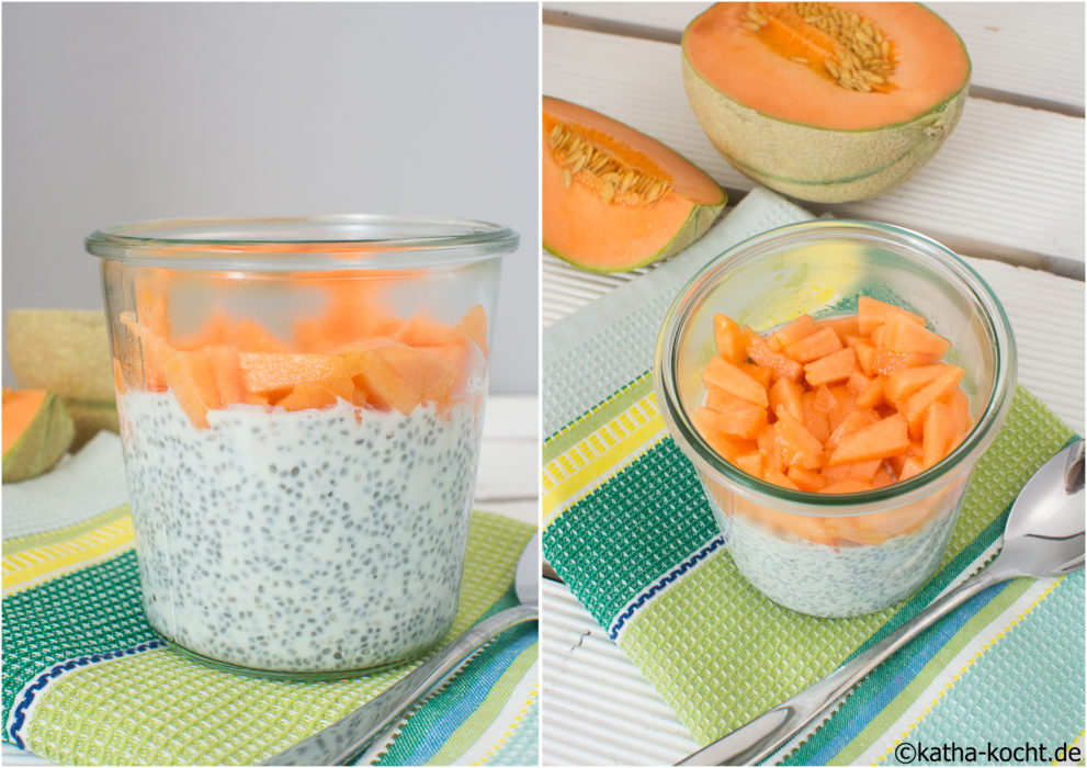 Chia Pudding mit Melone