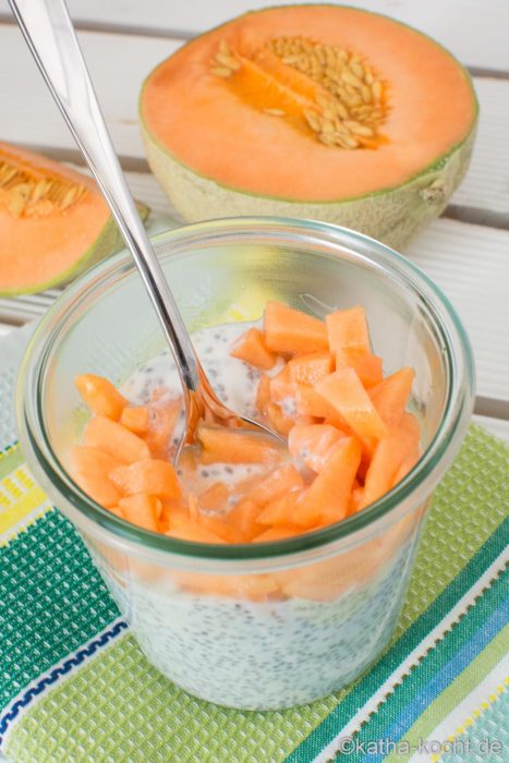 Chia Pudding mit Melone