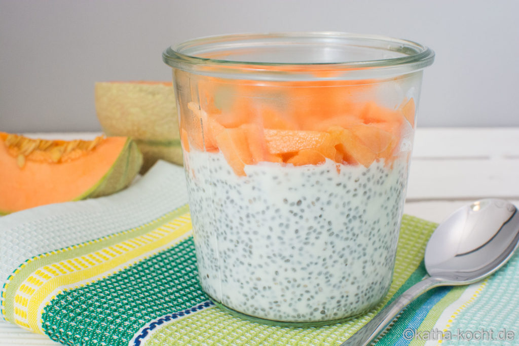 Chia Pudding mit Melone