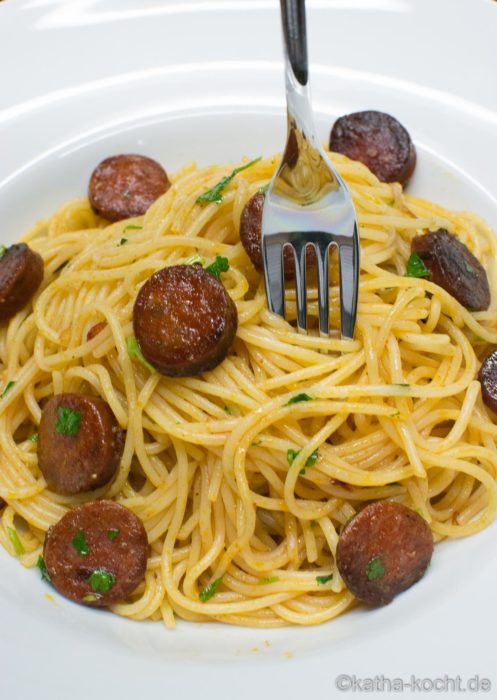 Spaghetti mit Chorizo