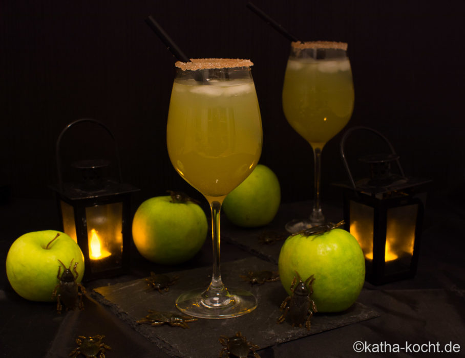 Giftiger Apfel - mein Sektcocktail für Halloween