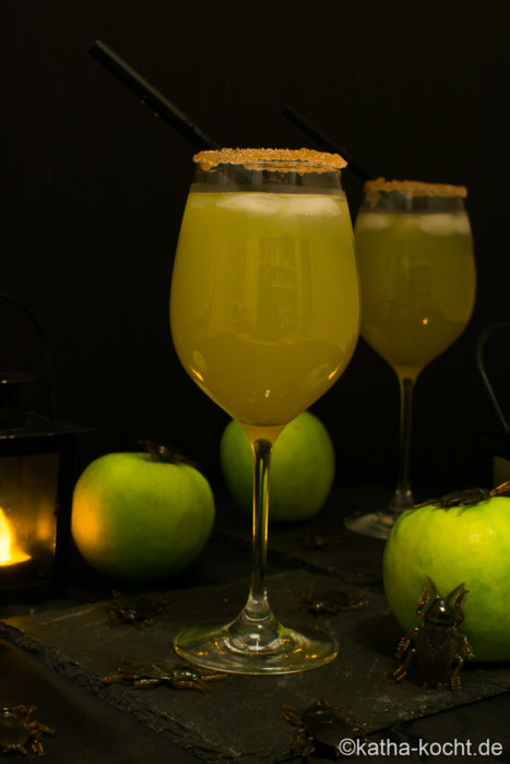 Giftiger Apfel - mein Sektcocktail für Halloween