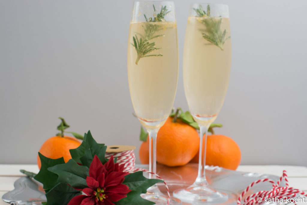 Winterlicher Mandarinen-Gin Tonic mit Rosmarin