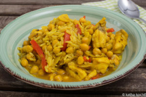 Schnelles Fischcurry mit Kichererbsen