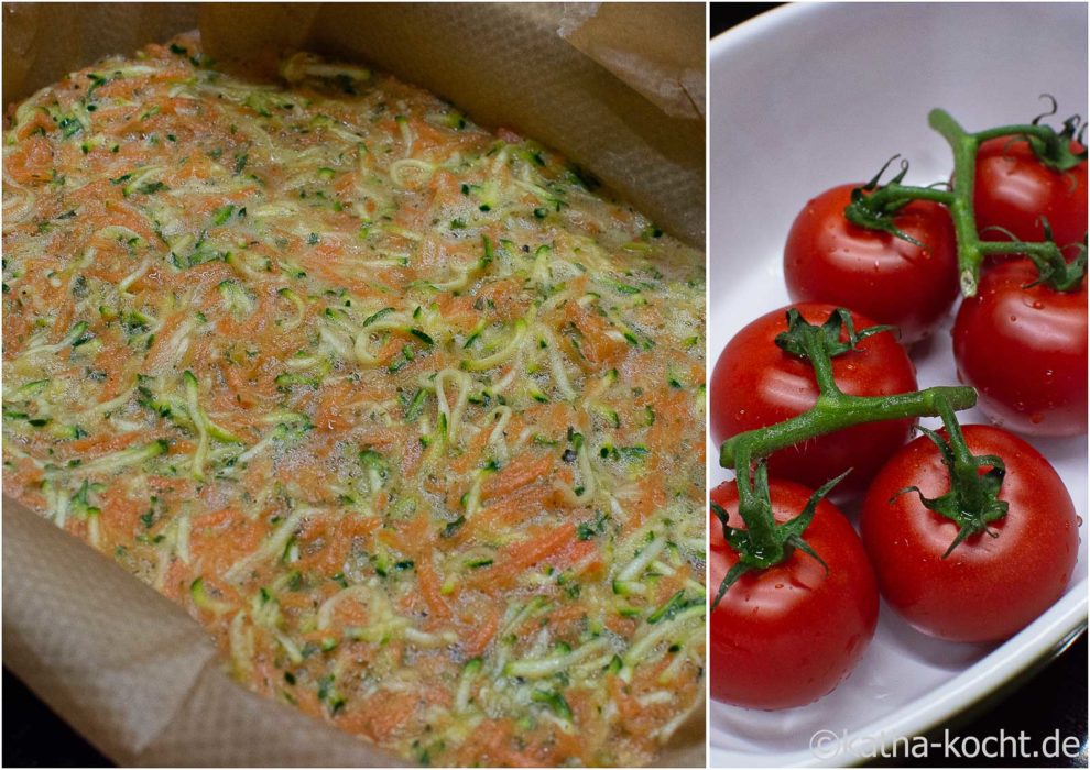 Gemüsepuffer mit Skyr und gebackenen Tomaten