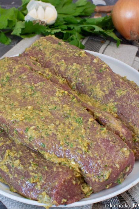 Grillmarinade - Lammrücken in Kräuter-Senf Marinade - Katha-kocht!