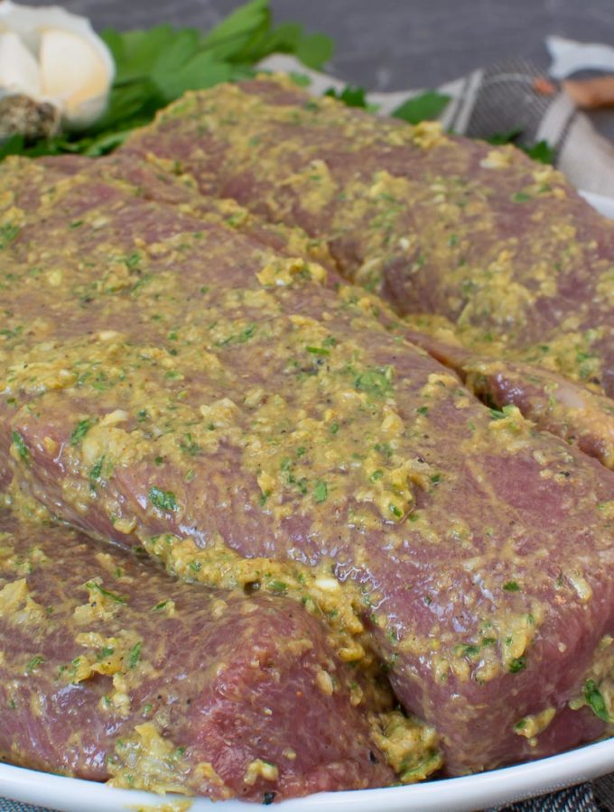 Grillmarinade - Lammrücken in Kräuter-Senf Marinade