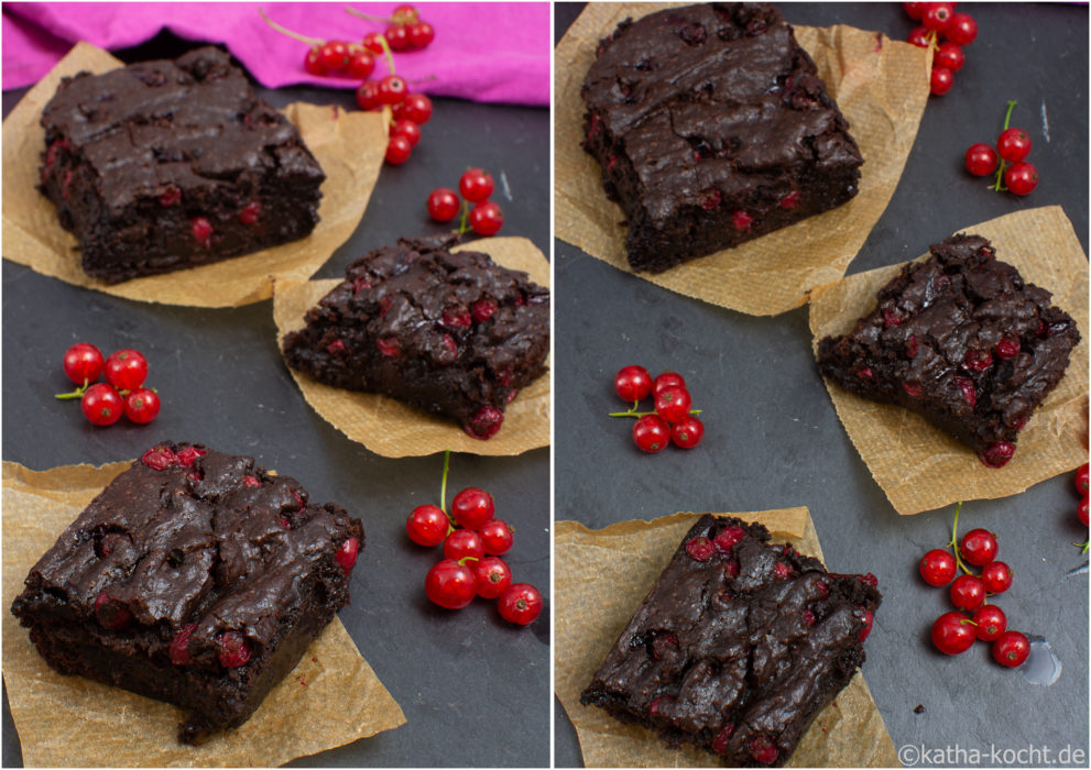 Johannisbeer-Brownies ohne Ei
