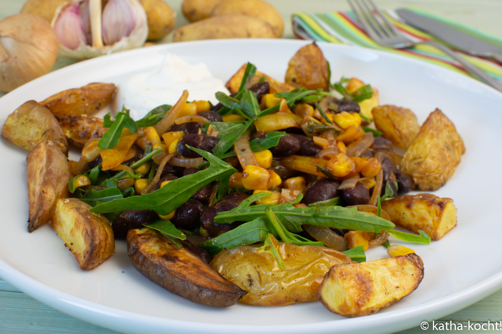 Westernpfanne mit Kartoffelspalten - Katha-kocht!