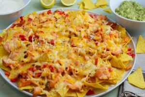 Nachos mit Lachs und Paprika Nachos mit Lachs und Paprika