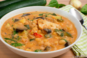 Cremiges Schafskäse-Gemüsecurry mit Spinat und Blumenkohl