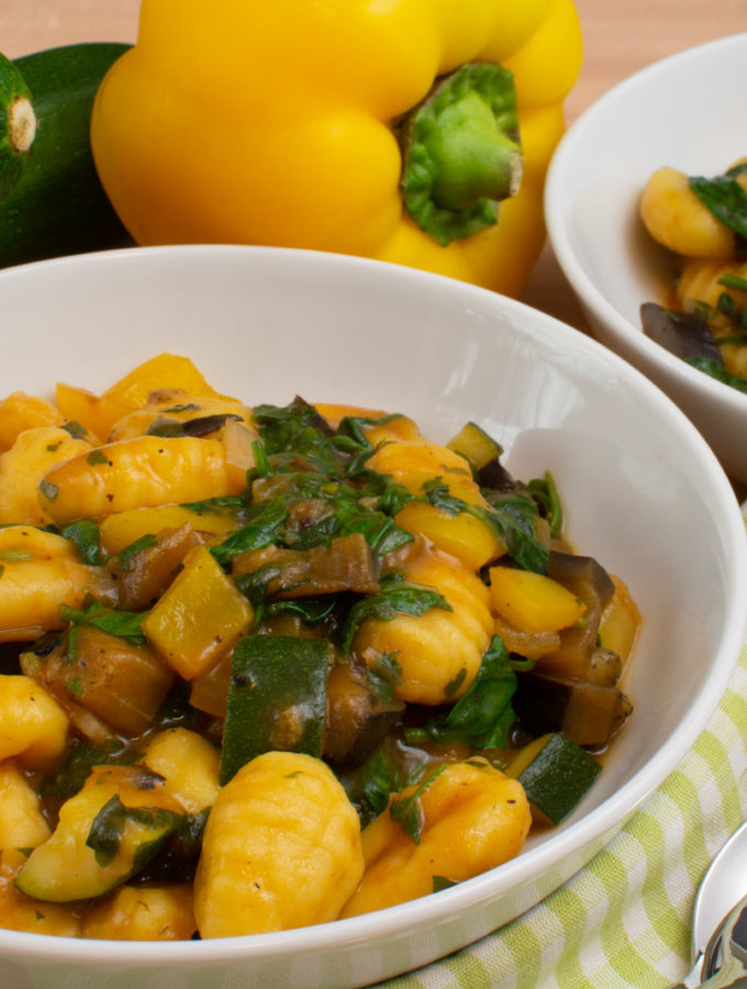 Gnocchi mit Zucchini und Spinat